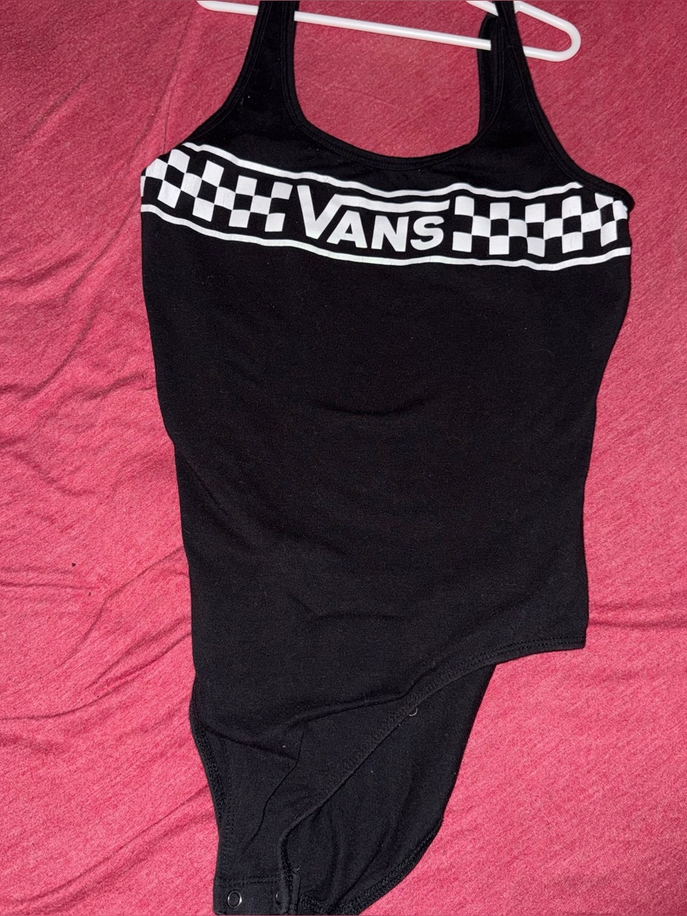 Vans Black Tank Checkerboard Logo Bodysuit
